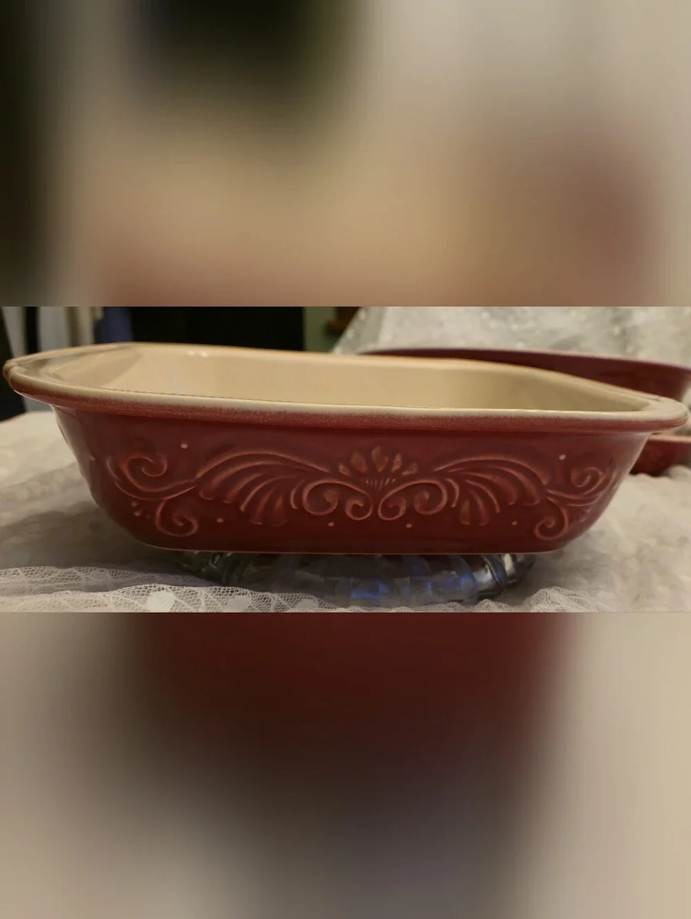 Pfaltzgraff Weir in Your Kitchen Cayenne Red Square Stoneware Cake Baker 12